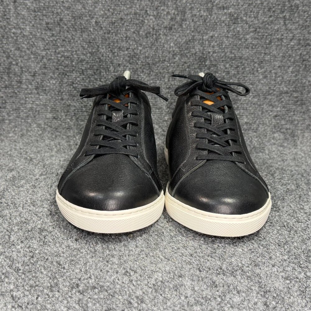 Allen Edmonds Courtside Lace Up Sneakers Mens 9.5 Black Leather Low Classic Shoe - Picture 2 of 13